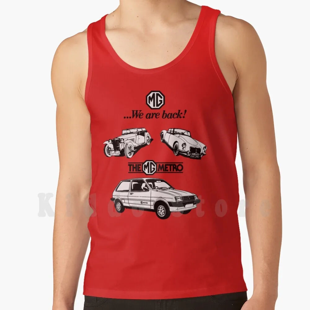 Camisetas sem mangas Mg Metro 100% algodão Austin Morris Mg Metro Minimetro Mini Car Cars British Leyland 1970s 1980s