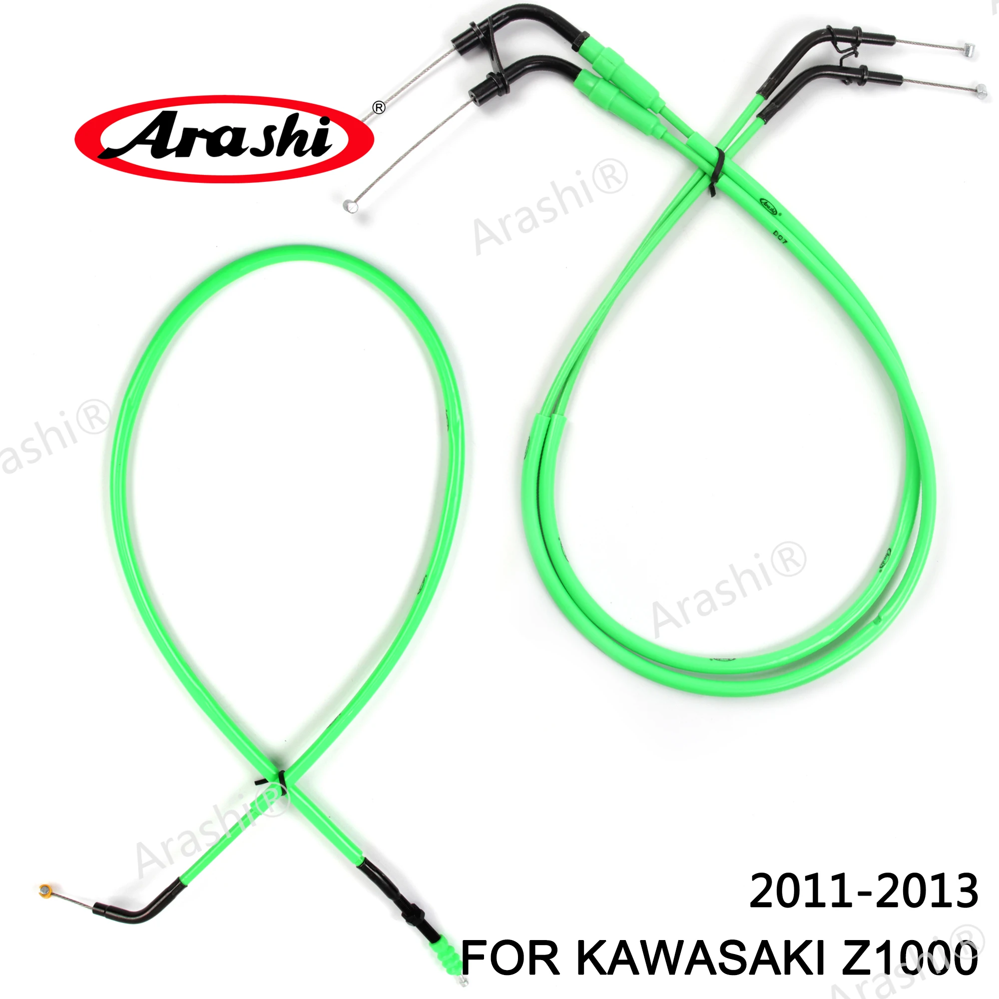 Arashi Motorcycle Accessories Throttle & Clutch Cables Stainless Lines for KAWASAKI Z1000 2011 2012 2013 Z 1000 Ninja 1 Set