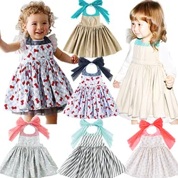 2020 New Baby Girls Bib Floral Dining Waterproof Apron Children Overalls Breathable Baby Princess  Cotton  Novelty  2-3Y