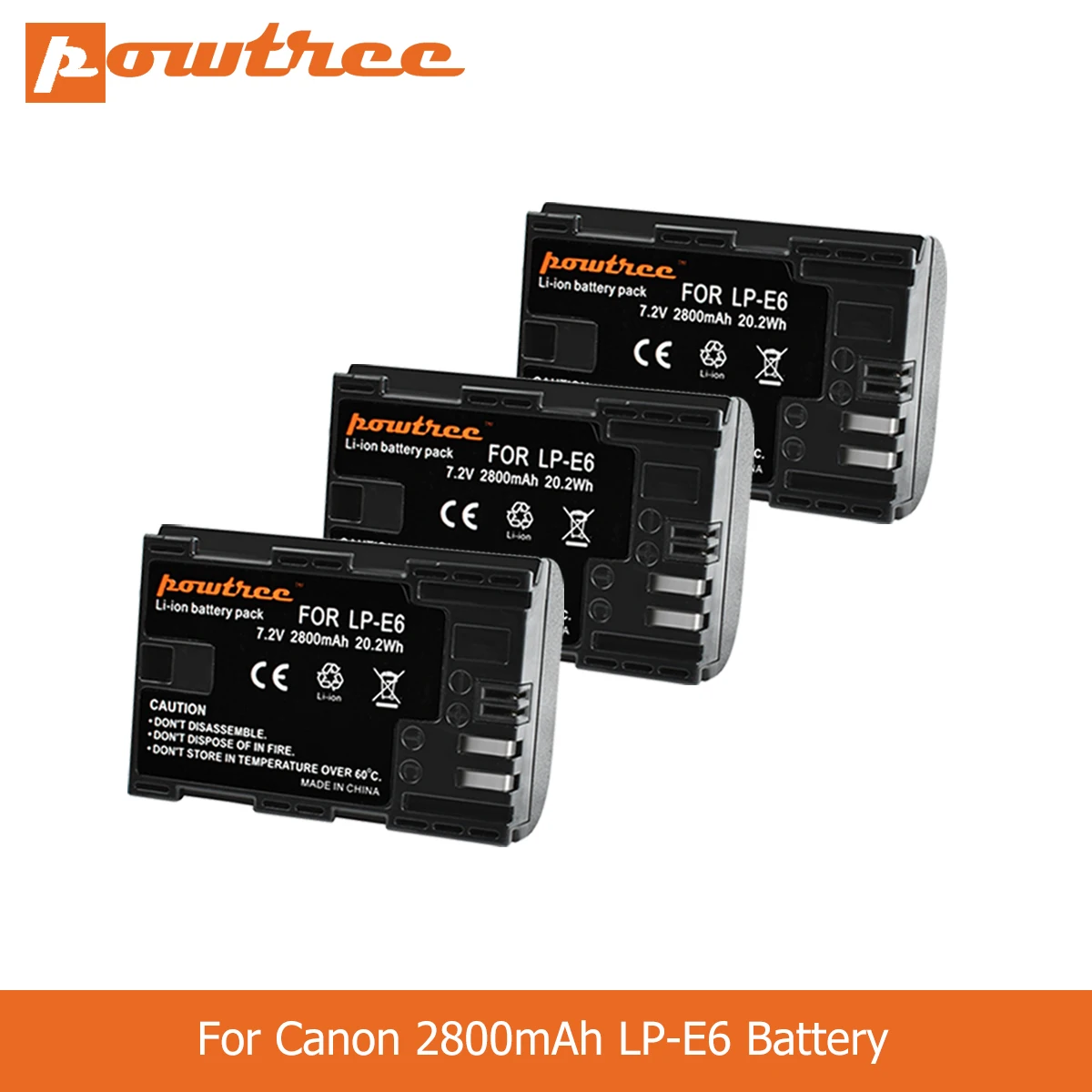POWTREE 2800MAh LP-E6 LP E6 LPE6 Camera Pin Cho Máy Canon 5D Mark II III 7D 60D EOS 6D 70D 80D Cho Canon Phụ Kiện L50