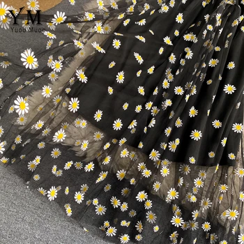 YuooMuoo Korean Fashion Daisy Flower Print Mesh Party Dress Summer Two Layers Spaghetti Strap Vacation Midi Dress Beach Vestidos 5