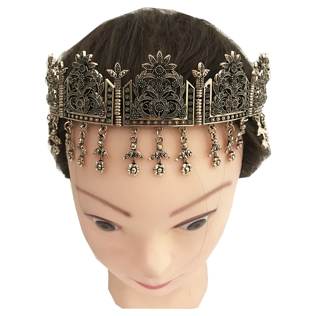 vintage Arab Court Hollow Flower ziron head Chain Algerian Woman Wedding Party  Metal Headband for Women's Jewelry Accessories