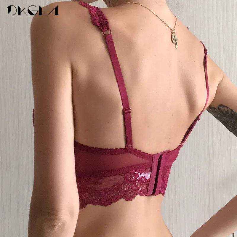 New Lace Lingerie Plus Size C D Cup Ultrathin Bra Sexy Underwear Women Cotton Comfortable Brassiere Black Push Up Bras 38 40 42