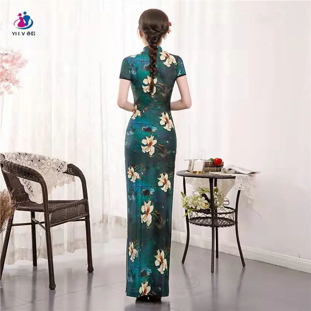 Chinese Traditional Woman Cheongsam Wedding Floral Retro Dress Women Plus Size 5XL Elegant Qipao Vintage Slim Dresses for Female