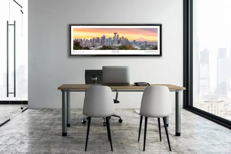 

Seattle Skyline Print Oil Painting Posters And Prints On Canvas Wall Art Modular Pictures For Living Room Home Decoration Frame