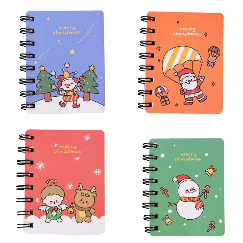 Mini Christmas Series Coil Notepad Cute Small Book School Supplies Kid Gift Portable Notebook Memo Stationery Student