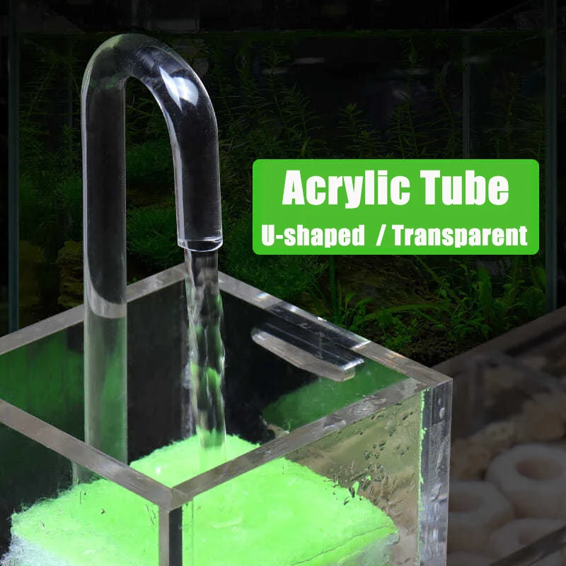 Aquarium Acrylic Water Tube Fish Tank Water Pumping Transparent Carbon Dioxide Refiner Diffuser Tube U-shaped Hard Tube