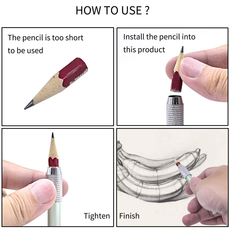 1 шт. Регулируемый двойной держатель для карандаша с одной головкой удлиняющий держатель для эскиза школьная живопись инструмент для письма товары для рукоделия