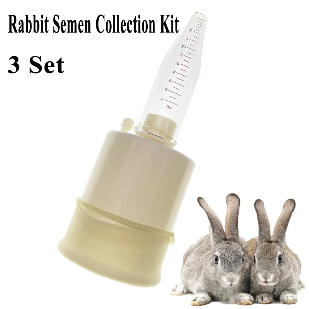 

3SET Rabbit Semen Collection Kit Sperm Collect Artificial Insemination Tools Rubber Buck Glass Tube Hare Bunny Farming Supplies