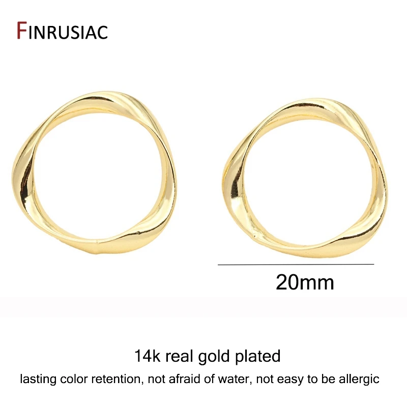 925 Silver Needle 14K Gold Plated Twisted Circle Earrings Material DIY Jewelry Pearl Drop Earrings Making Findings