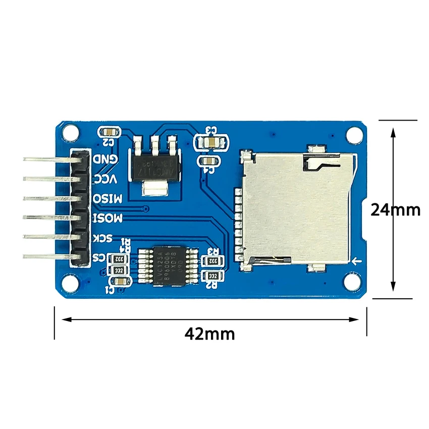 MicroSD Card Adapter Micro SD Card Mini TF Card Reader Module SPI interfaces with level converter chip 5V/3.3V For Arduino DIY