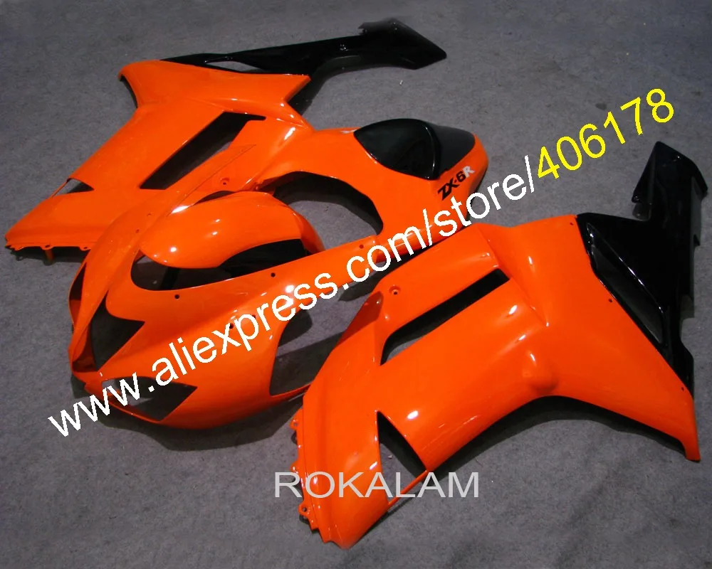 

Cheap Cowl Kit For Kawasaki Ninja ZX-6R 2007 2008 ZX6R 07-08 ZX 6R Orange Motorcycle Fairing Set (Injection Molding)