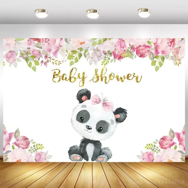 Sunflowers Tassel White Board Photography Backdrops Newborn Baby Shower Cartoon Panda Birthday Party Backdrop Cake Table Decor