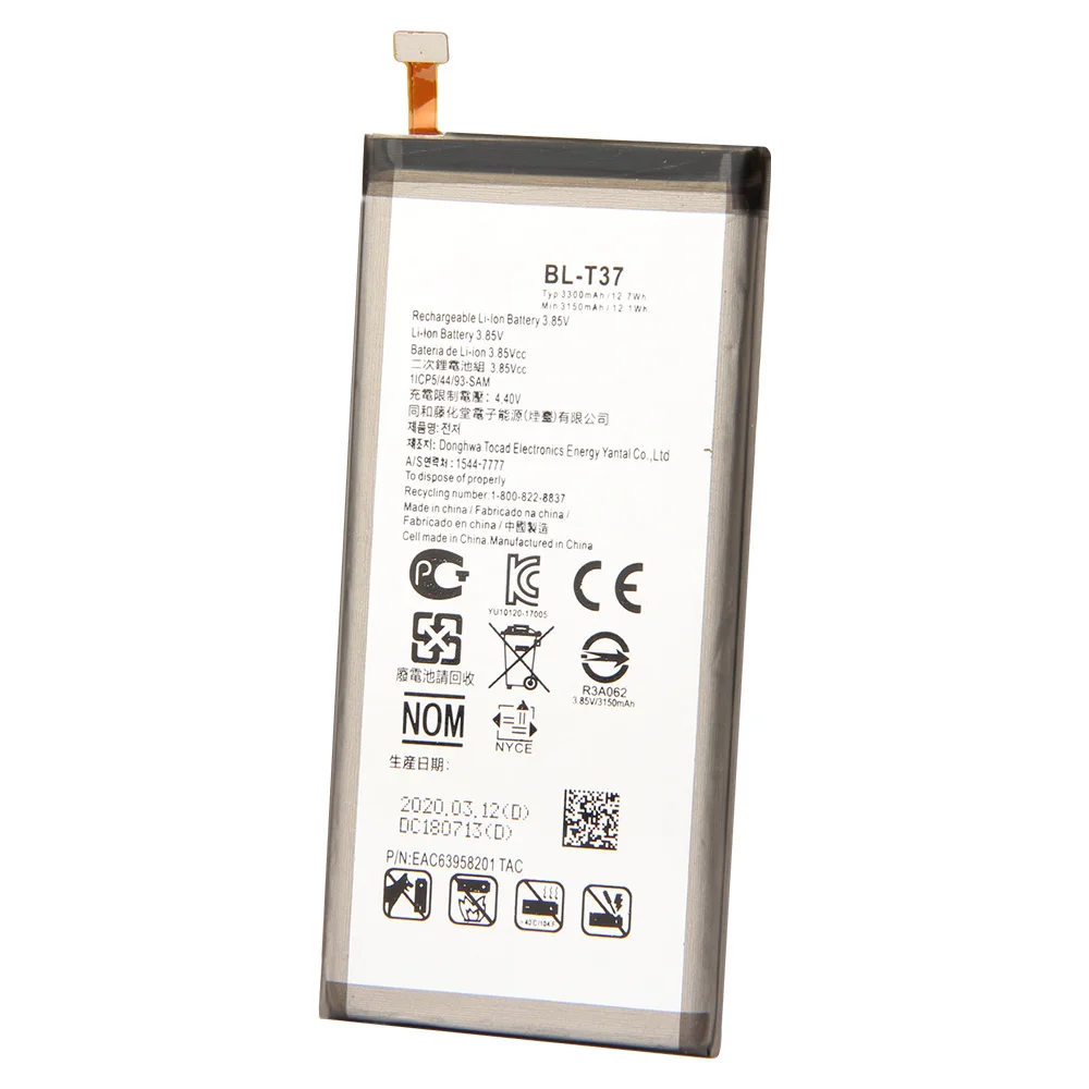 Original Replacement Battery BL-T37 For LG V40 ThinQ Q710 Q8 2018 Version Q815L Authentic Phone Batteries 3300mAh