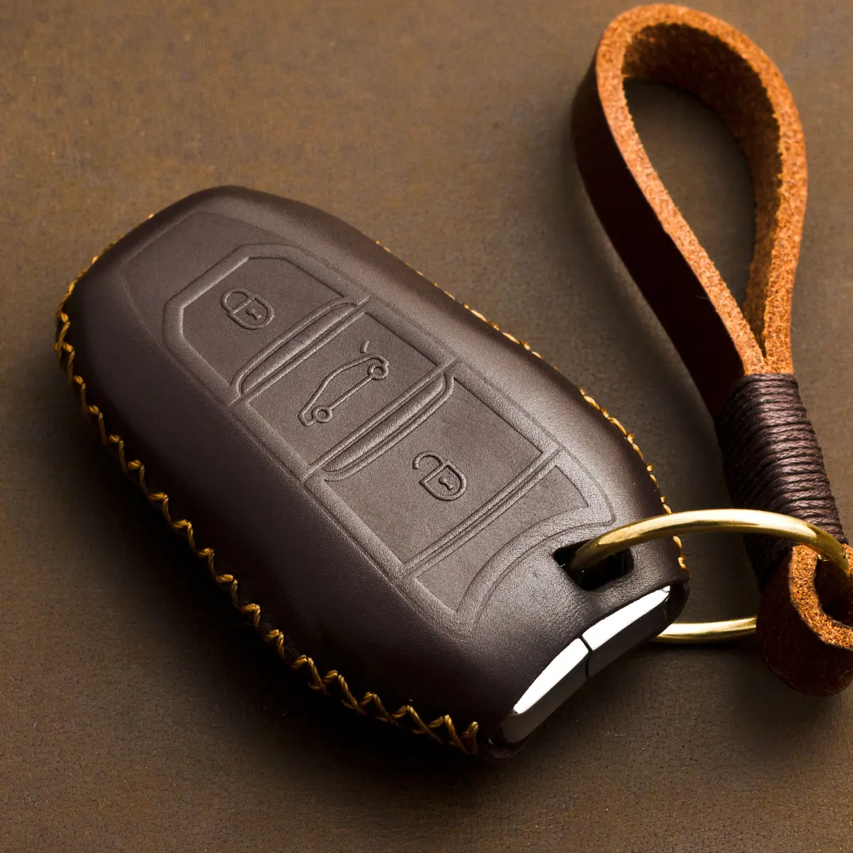 1 PCS Genuine Leather key Case key cover  For Citroen DS5 DS5LS DS6 DS4S  key cover  cars accesorios