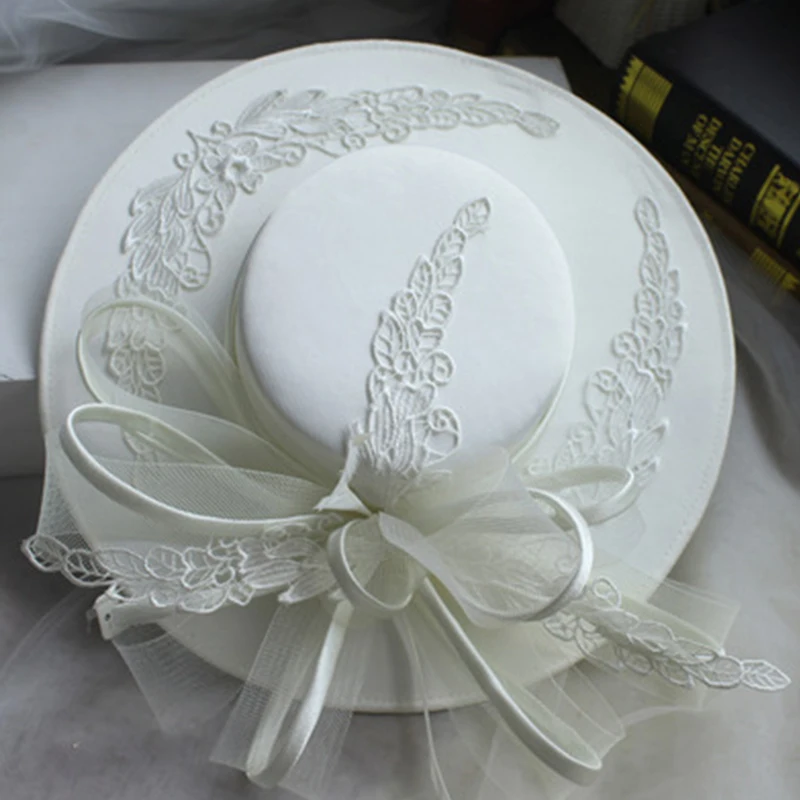 

Wedding Hats Woman White Lace Chic Appliqued Birdcage Veil Wedding Fascinator Hats Wedding Birdcage Veil Gloves Accessories