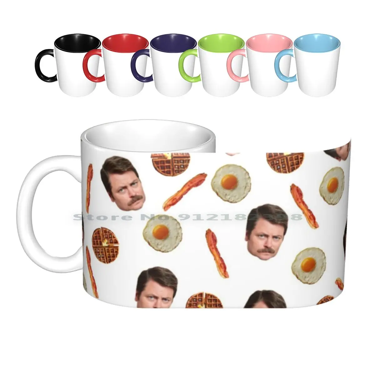 All The Bacon And Eggs Ceramic Mugs Coffee Cups Milk Tea Mug Parks And Rec Ron Swanson Parks And Recreation Creative Trending