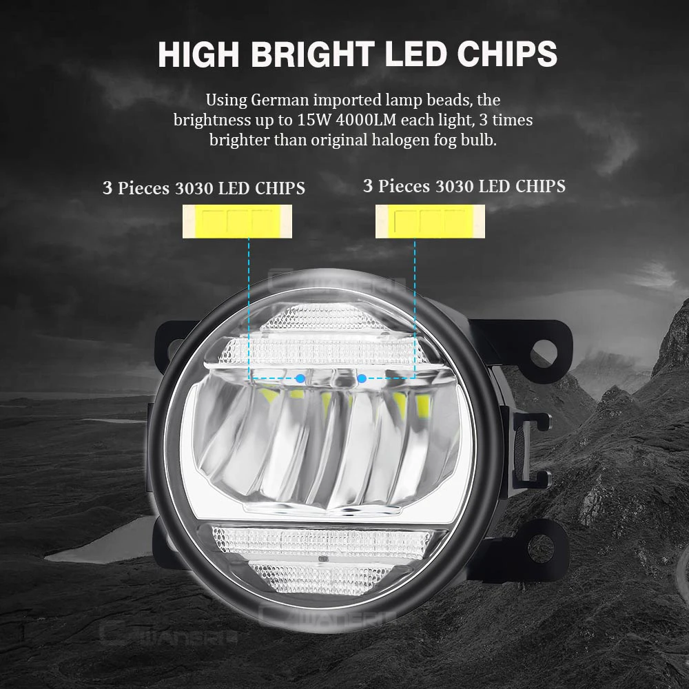 2in1 Fog Light + Daytime Running Lamp For Renault Laguna 2 3 2001-2015 Car Front Bumper Fog Light Assembly DRL 30W 8000LM 12V