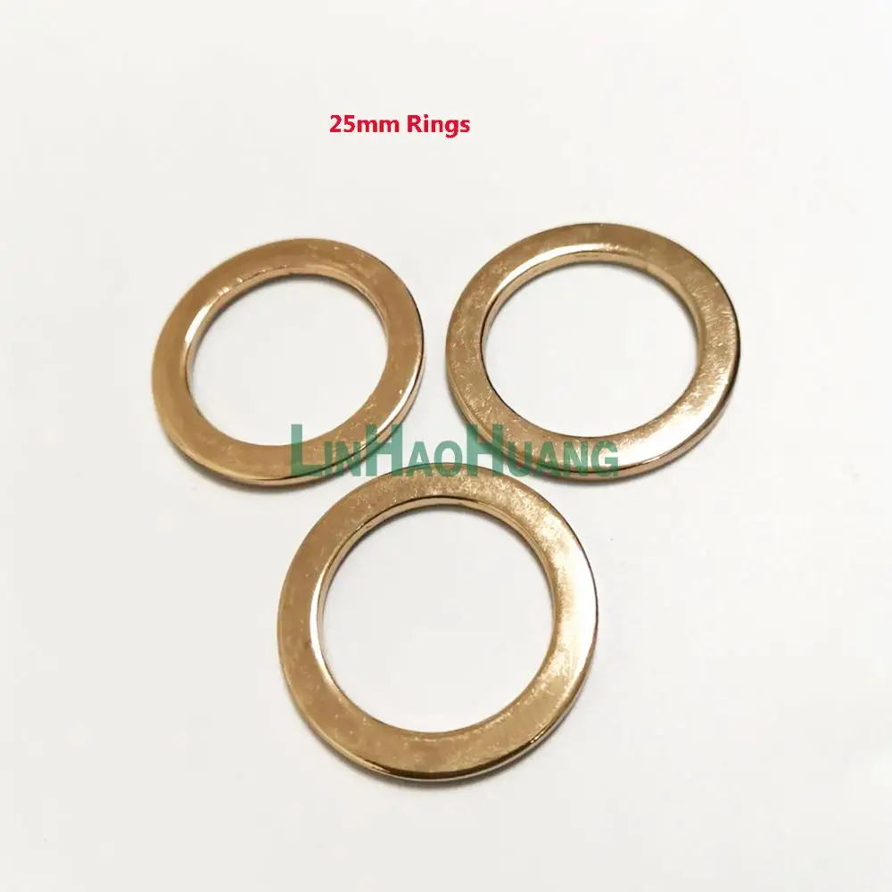 30pcs 25mm Nickel&Black Nickel&Light Gold Swimwear O-Ring Bikini Alloy Ring Swimsuit DIY Accessories Bikini Rings Connectors