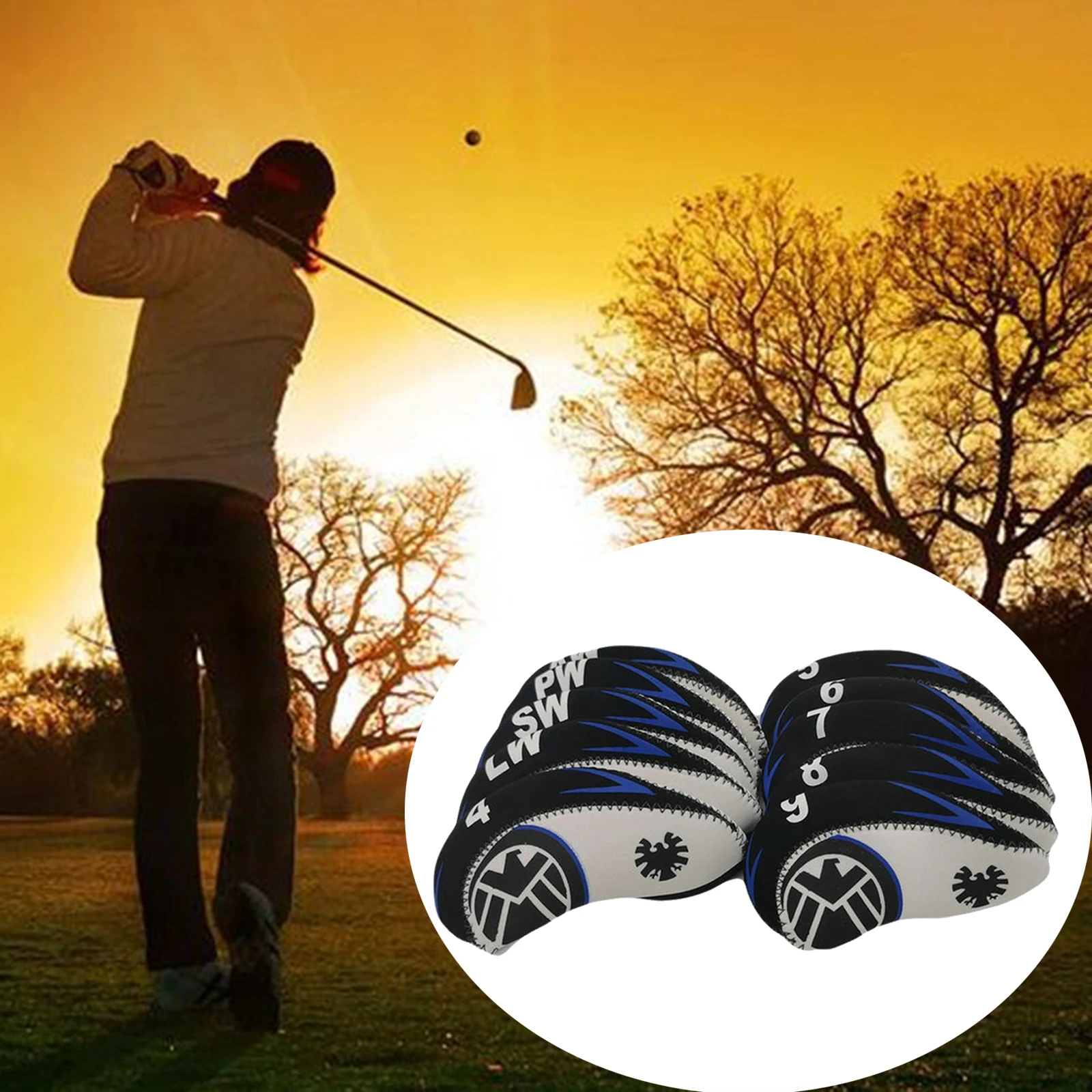 10Packs/Set Neoprene Golf Club Iron Head Cover Protection Headcover Universal Fit for Titleist Ping Mizuno