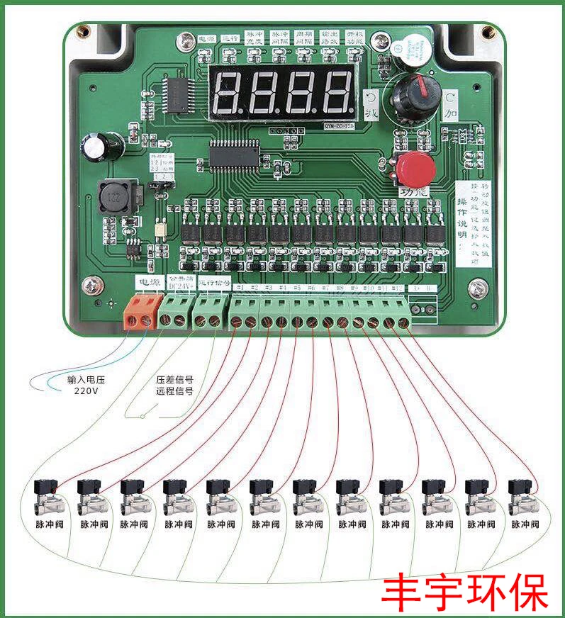 Bag Filter Online and Offline Programmable Pulse Control Instrument Electromagnetic Pulse Valve 1-72 220V24V