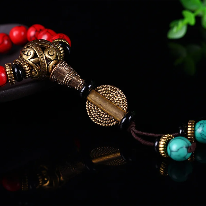 Wholesale Buddhist 108 Mala Prayer Bracelets 8MM Red Pine Stone Beads Women Men Yoga Meditation Necklace Dropshipping