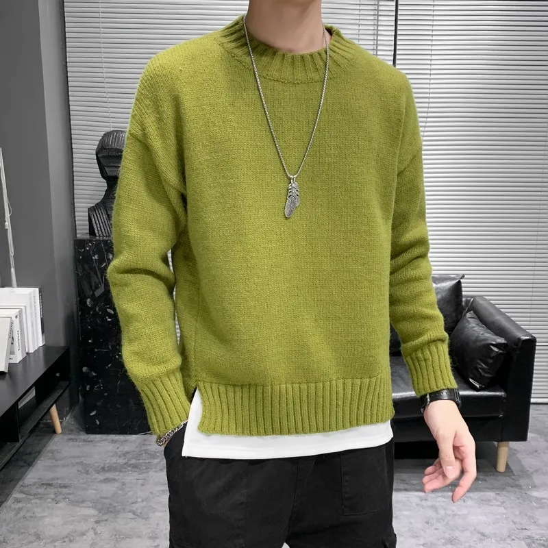 

Brand Fashion Men Sweaters Solid Color Casual Style Man Korean O-neck Knitted Pullovers Spring Autumn Winter Clothing Size M-3XL