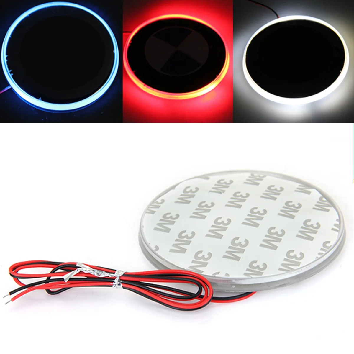 1Pcs 82mm 12V Blue/Withe/Red Car Auto Emblem LED Background Light Logo LED Emblem  Sticker Light Lamp Fit For BMW 3 5 7 X Series