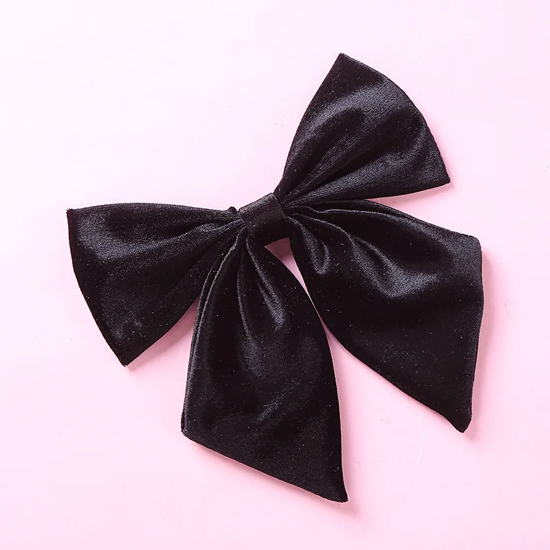 Koreanische 6 Zoll Samt Bögen Haar Clips Für Kinder Nette Weiche Band haarnadel Kinder Big Bowknot Party Hairclip Mädchen Haar zubehör – Detail 8