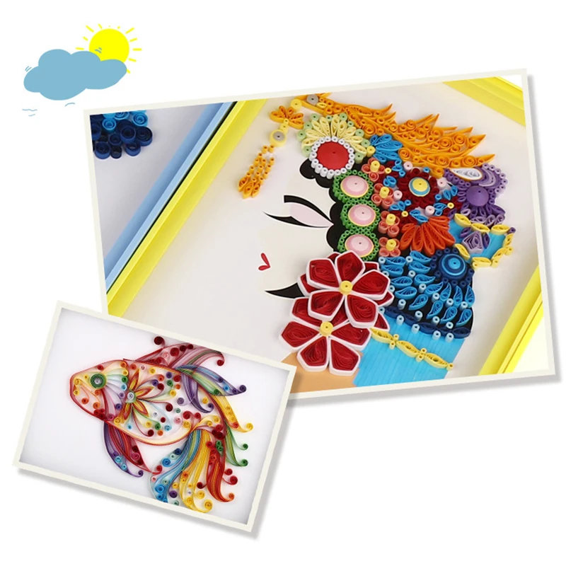 NUBECOM Monochrome Craft Paper for DIY, Lucky Star Origami 120 Stripe, Artwork, Flower Quilling Paper, Handmade Supplies, 3mm