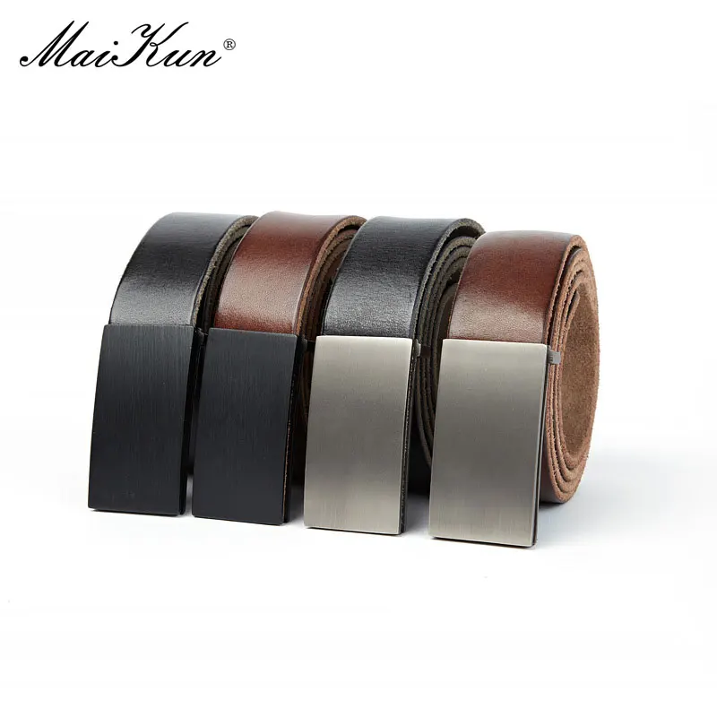 Maikun Genuine Leather Belt Men\'s Luxury Brand Handmade Vintage Pure Cowskin Casual Pin Buckle Youth Belts