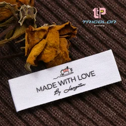15*60 mm Custom Clothing Label-personalized Brand Organic Cotton Webbing Label Logo or Text Sewing Label 10-100 Pcs