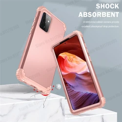 3 in 1 Full Protective Phone Case For Samsung S21 S20 Ultra A72 A71 A51 5G PC Hard Cover For Galaxy A21 A11 A10 A20 Phone Cover