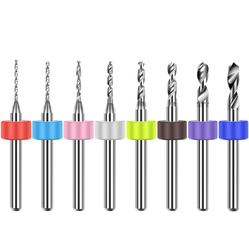 Pwb 0.1mm della macchina del trapano di Cnc del circuito stampato della punta del trapano di Cnc del carburo di 10 pz/set Mini diametro 3.1mm a 3.175mm