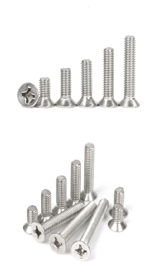 Phillips Screw Flat Head Stainless Steel 100pcs/lot UNC 6-32 3/8 1/2 5/8 3/4 7/8 1 Inch Machine Electrical *3/16 1/4 5/16