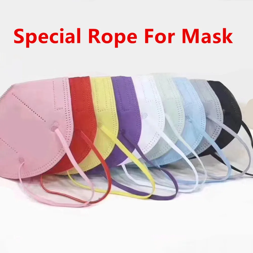 10Yard 5MM Colorful Mouth Mask Elastic Band String Face Mask DIY Rubber Band Tape Waist Rope Ear Cord Flat Ear Hanging Accessory