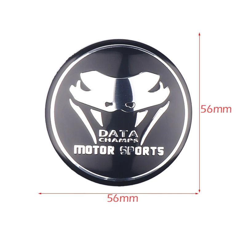 4Pcs Car Styling DATA CHAMPS Motor Sports Viper Emblem Wheel Hub Center Caps Stickers For Dodge SRT GTS Ram Charger Challenger