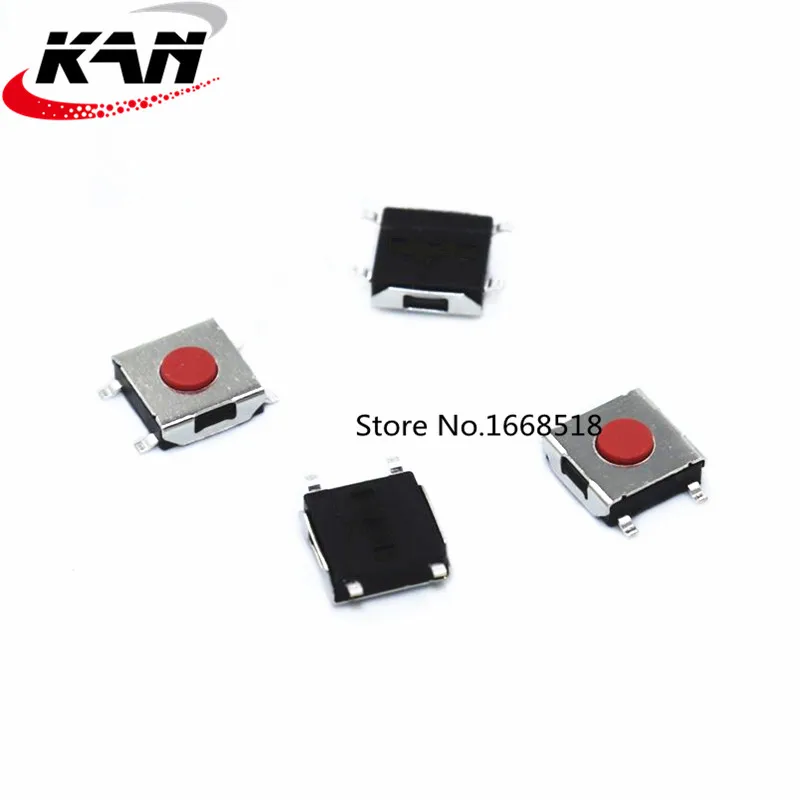 1000Pcs micro switch Tact Switch 6x6x2.5mm Button red button reset switch SMD 4Pins 6*6*2.5mm Push button switch