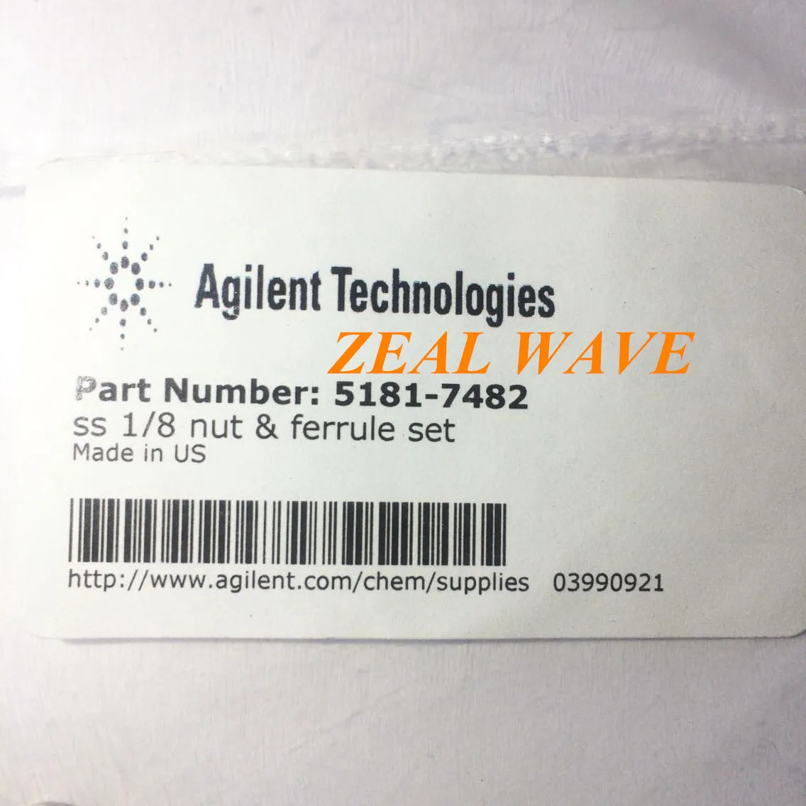 

5181-7482 1 8 Nut And Ferrule Set 316SS Swagelok Agilent Supplies