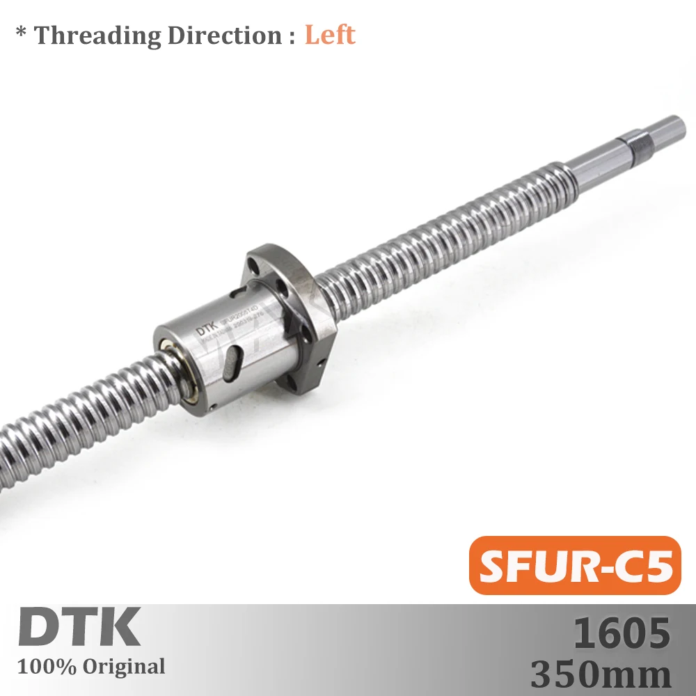 DTK Taiwan SFU1605 Ground Left-hand C5 Lead 5mm Ball Screw 350mm Left Thread Shaft High Precision Flange CNC Spindle TBI Replace