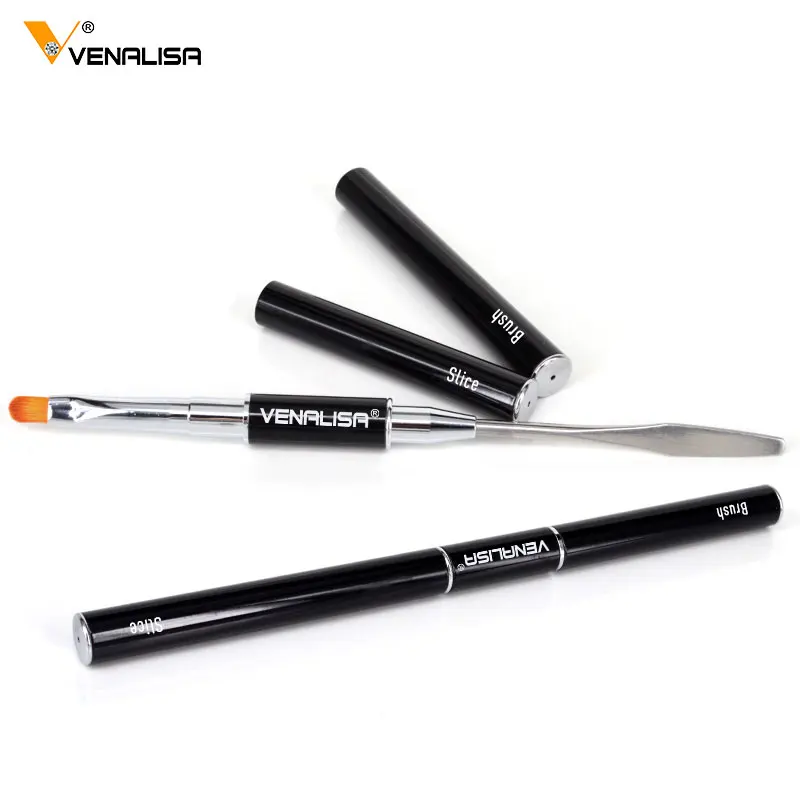 Venalisa Gel Brush UV Gel Extension Flower Painting Double Headed Pen Brush UV Gel Remover Spatula Stick Manicure Tool