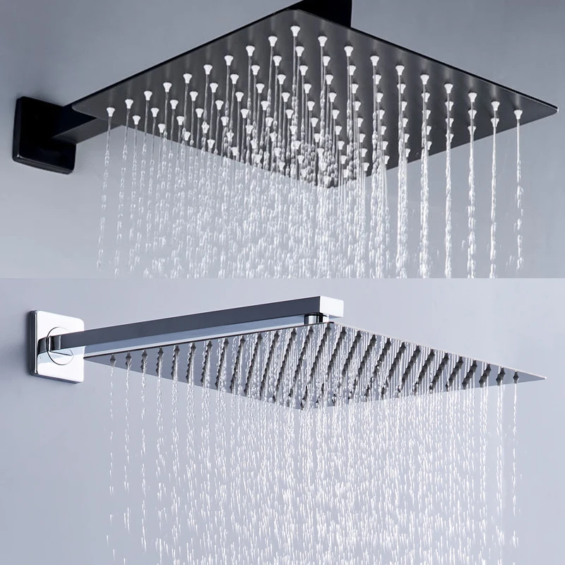 Free Shipping 16 inch Bathroom Rain Shower Head Stainless Steel Rain Shower Head  With 35cm Shower Arm Rain Shower