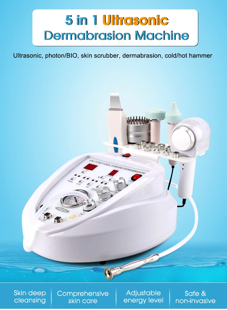 

Multifunctional ultrasonic skin scrubber and diamond dermabrasion beauty equipment