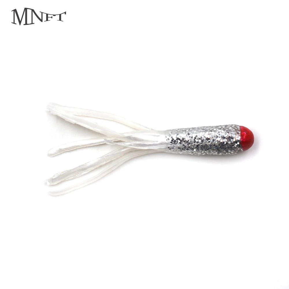 MNFT 10Pcs Artificial Worms Grub Lure Soft Squid Baits Colorful Freshwater Tube Baits 4.5cm/0.5g