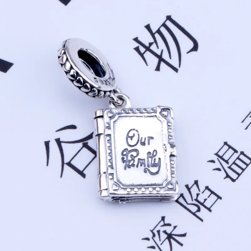 2019 New Original 925 Sterling Silver Family Book Dangle Charm Mother Thank You Fit Pandora  Bracelet Bangle DIY Women Jewelry