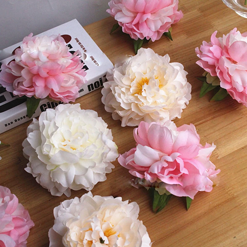 

10pc/lot 15 Cm Simulation Large Peony Flower Head DIY Wreath Wedding Decoration Background Flore Wall Fake Silk Flower Ball