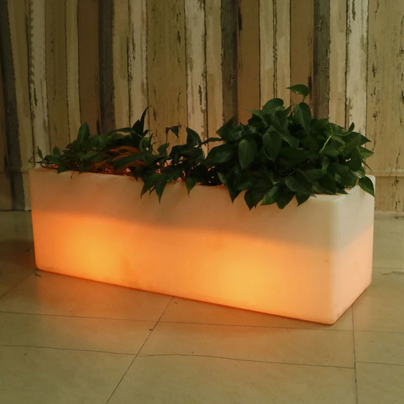 LED luminous long flower pots outdoor road square street garden flower box community sales department commercial greening flower