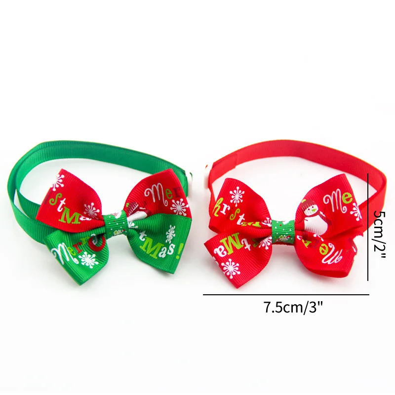 Christmas Cat Dog Collar Adjustable Pet Neck Strap Holiday Cats Dog Bow Tie Cat Puppy Cat Necklace Cat Dog Grooming Accessories