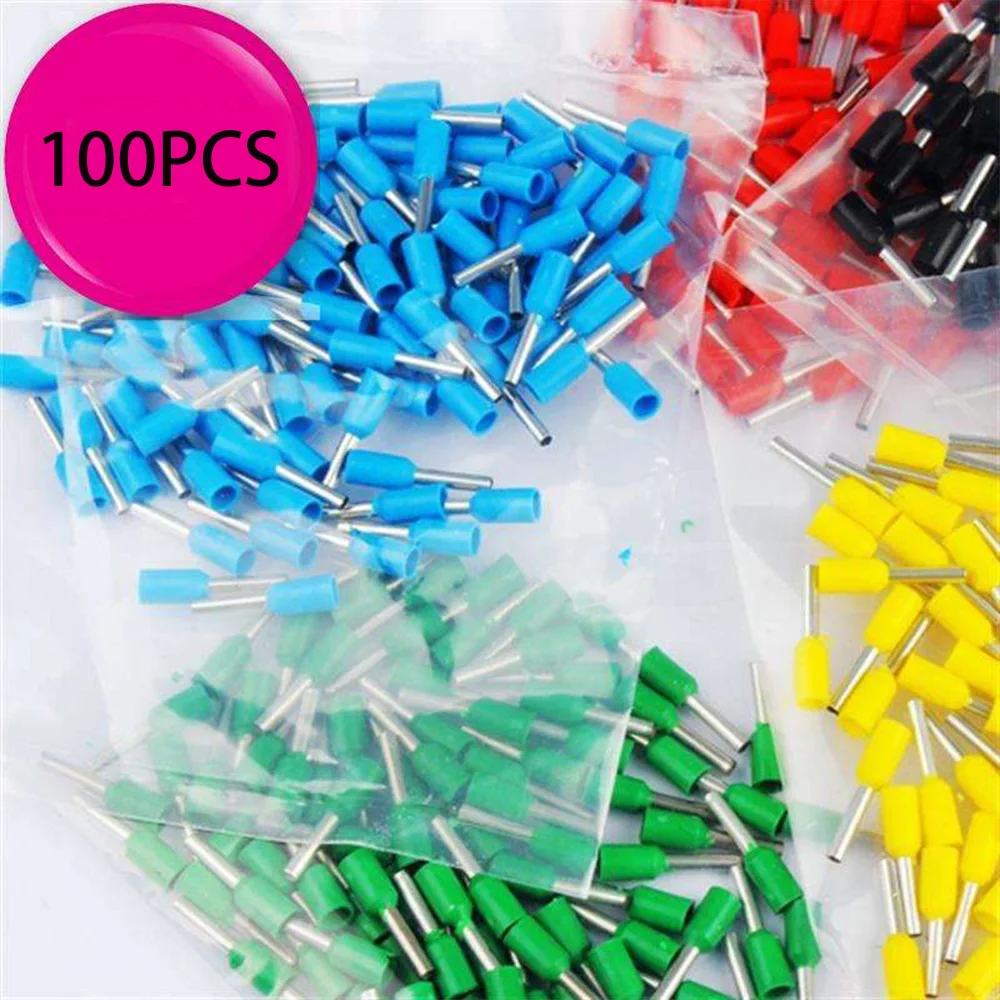 100 pieces/package E0508 E7508 E1008 E1508 E2508 insulated bushing junction box cable end wire connector crimping terminal
