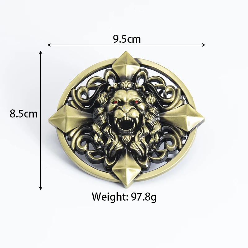 Mens Belt Lion Head Buckle Genuine Leather Straps Fashion High Quality Male Luxury Fancy Vintage Jeans Casual Pants Knight Strap